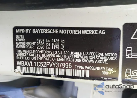 2015 BMW X1 xDrive28I z USA, uszkodzony, nr VIN WBAVL1C52FVY37996